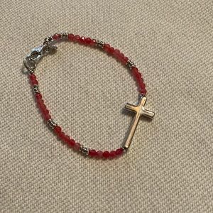 Lisa Robertson Bronze Cross Beaded Bracelet
